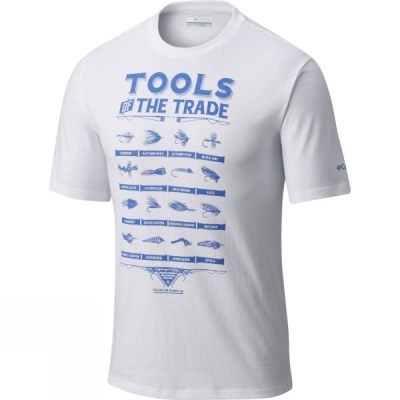 Playeras Columbia PFG Tools Elements Manga Corta Hombre - Blancas - Chile TAI167408